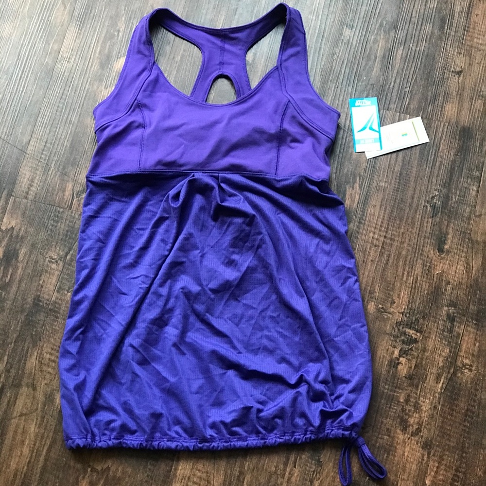 Purple Activewear Tank Top with Sports Bra - NEW
